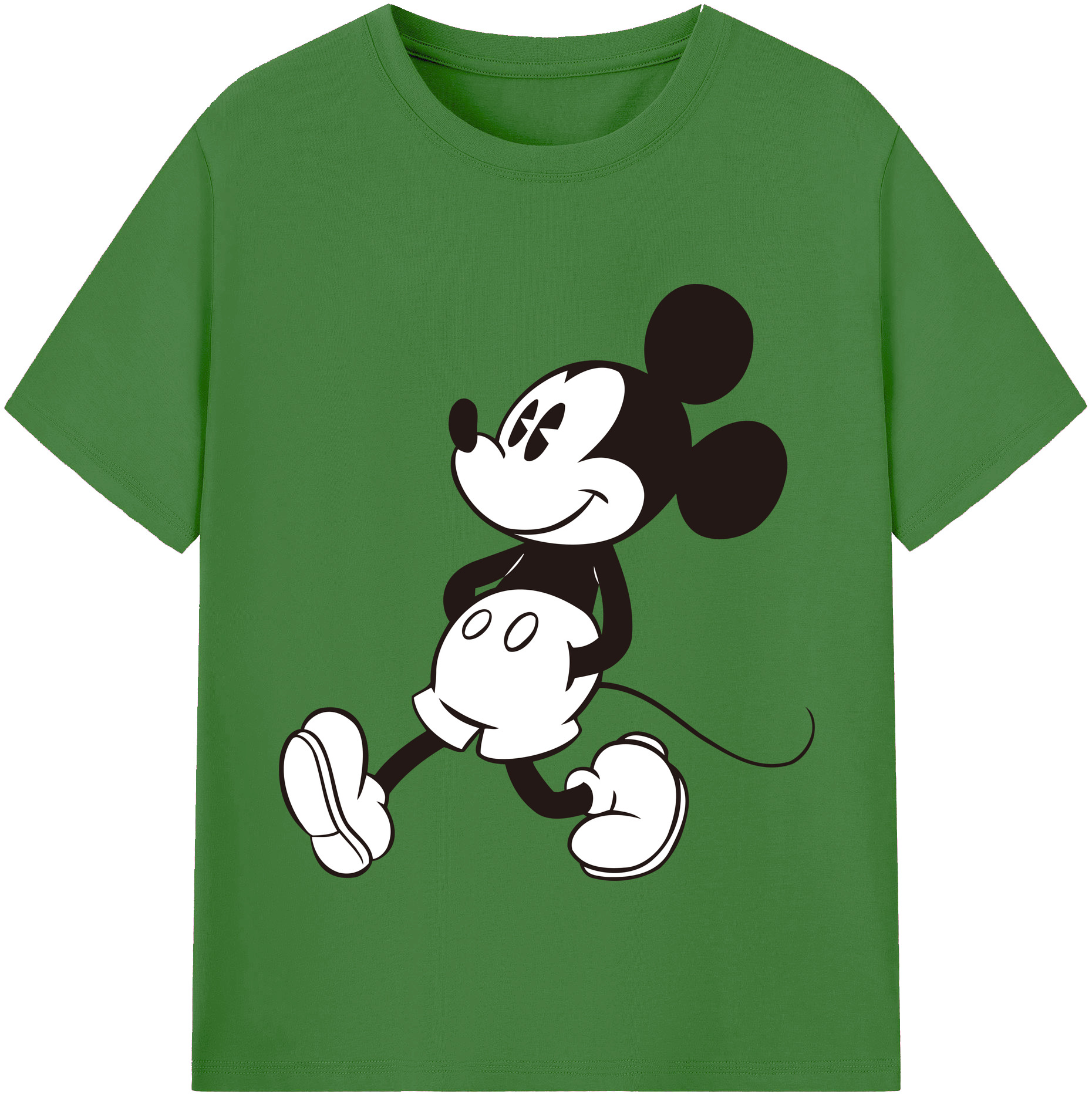 （画像用） ミッキーマウス Mickey Mouse レディースカジュアルプリントTシャツ（綿100％）